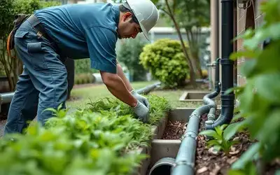 屋外排水管の修理工事