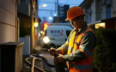 緊急対応の夜間作業